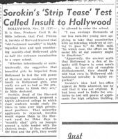 Sorokin's 'Strip Tease'  Test Called Insult to Hollywood