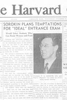 Sorokin Plans Temptations for "Ideal" Entrance Exam