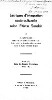 Les types d'intégration socio-culturelle selon Pitirim Sorokin / Types of socio-cultural integration by Pitirim Sorokin