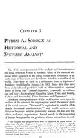 Pitirim A. Sorokin as Historical and Systemic Analyst