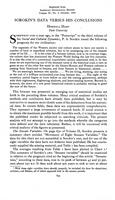Sorokin's Data Versus his Conclusions